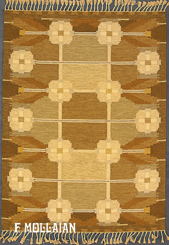 Semi-Antique Suédois Kilim n°:99638089